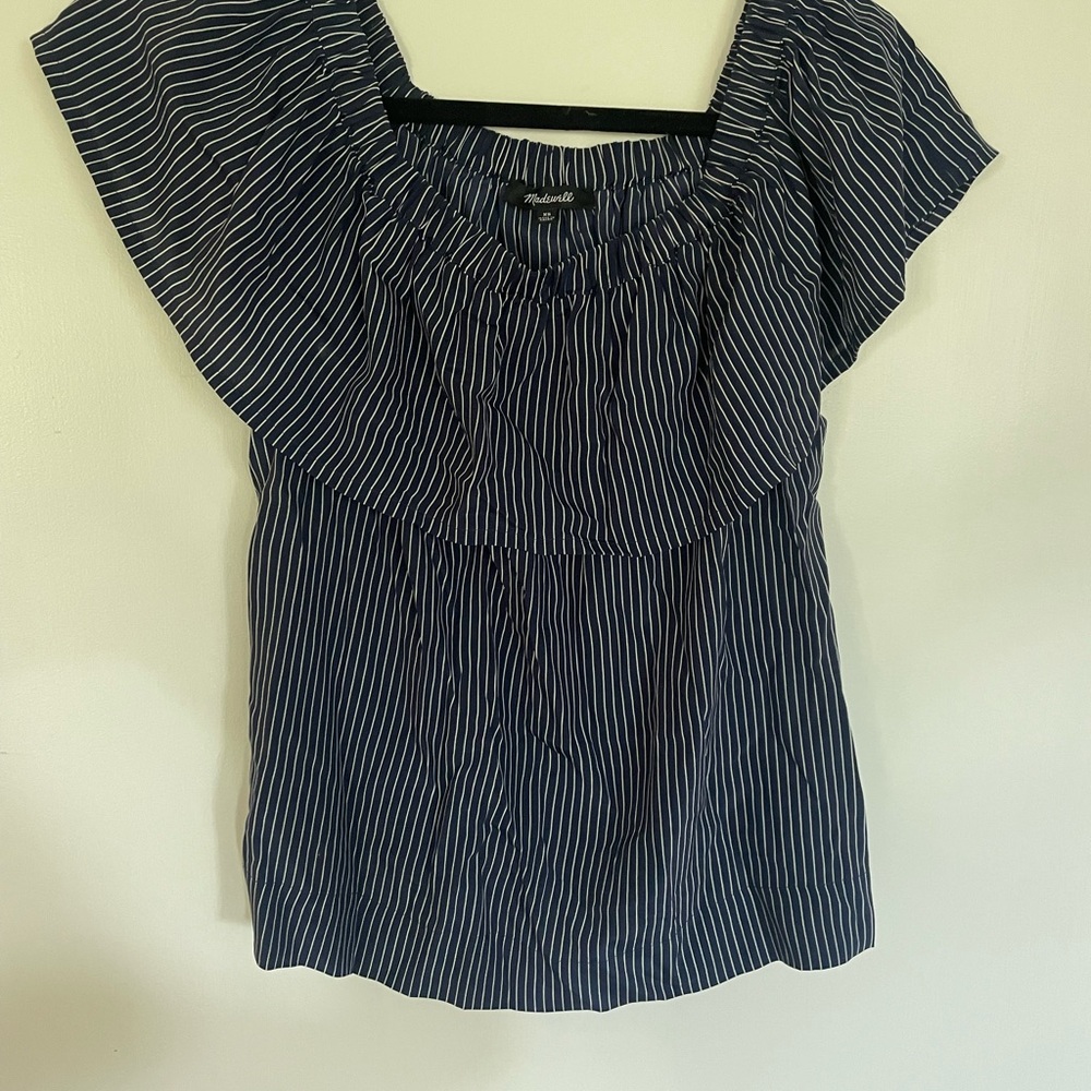 Madewell Navy Striped Women's off the shoulder Top